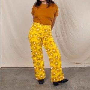 Big Bud Press Yellow Big Flower Western Pants